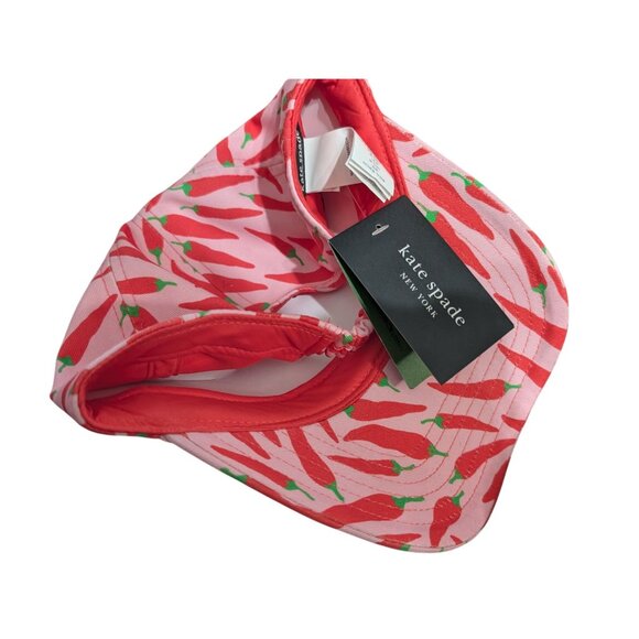 Kate Spade New York Pink Chili Pepper Pattern Baseball Hat Cap - Picture 3 of 4